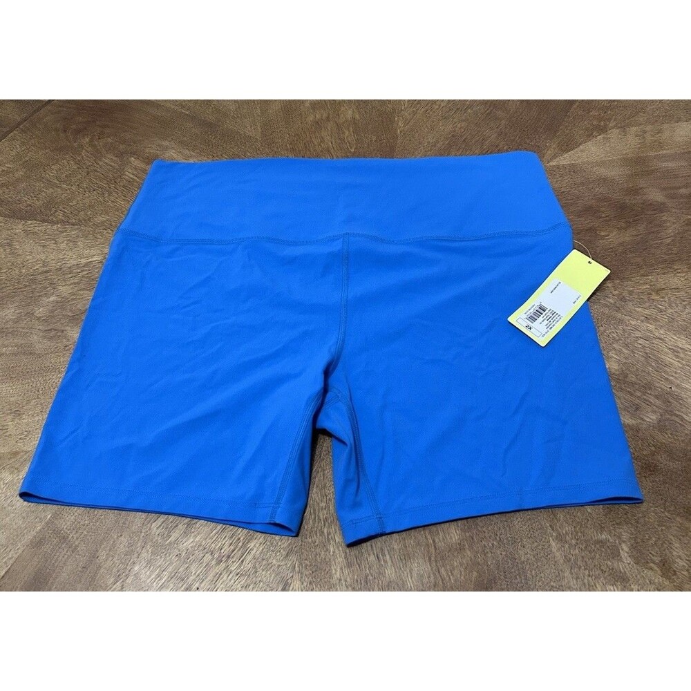 All In Motion Biker Shorts Womens 2X Blue High Rise Stretch Athletic Workout NWT